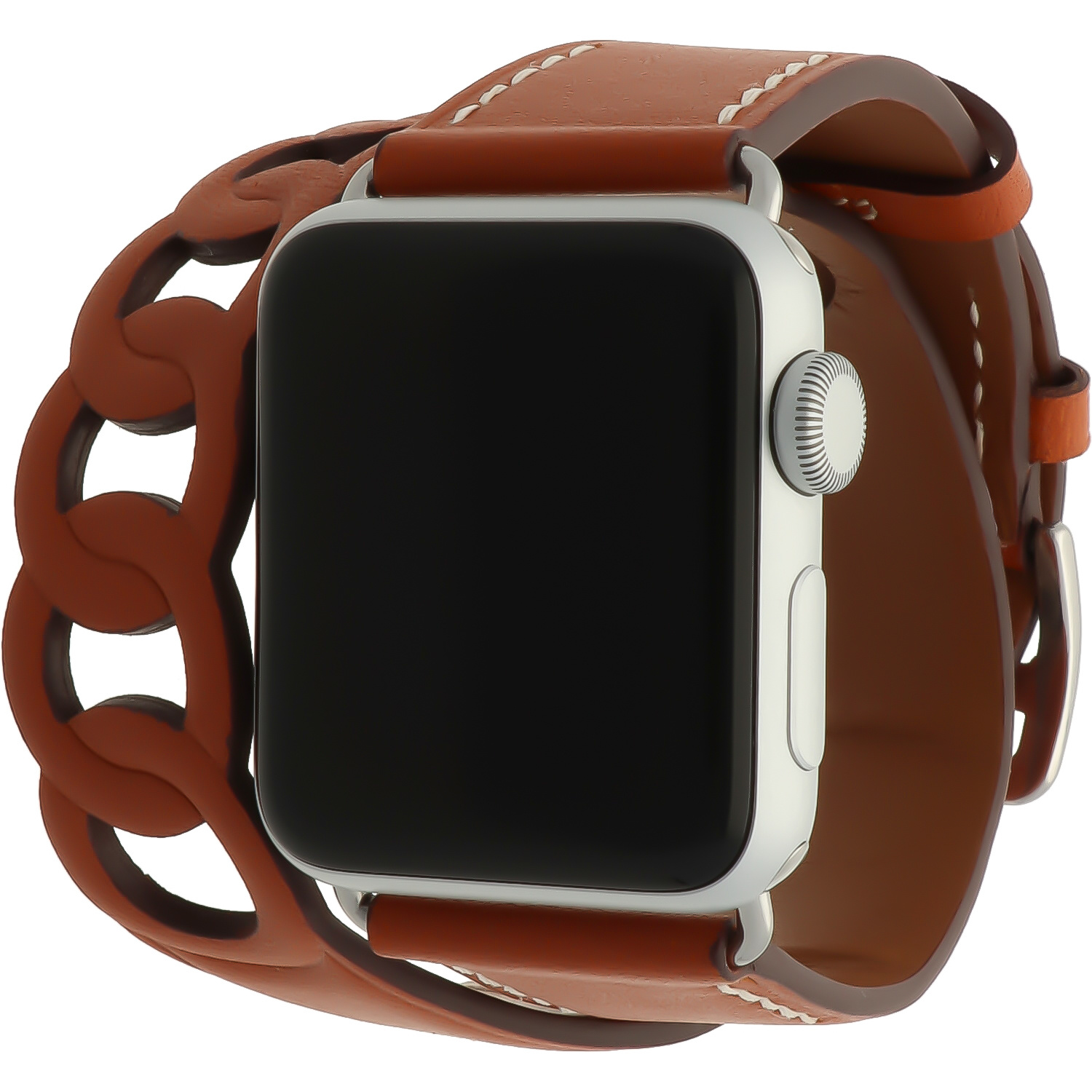 Correa doble vuelta de piel para el Apple Watch - marrón